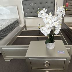 Brand New Beaumont Queen Bed frame and Nightstand Included 