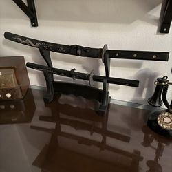 Japanese Swords with Stand