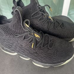 Size 13 Lebron Xv Black Metallic Gold  
