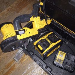 DeWalt 20v Band Saw 3 20v Lithium Ion Batteries Not Shown, Blue Tooth Speaker An Charger And Case. Prove Is Firm