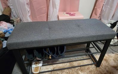 Shoe storage bench, grey $30