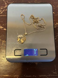 10k gold Rope chain and pendant set