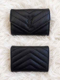 YSL Small Envelope Wallet With Tonal All Black Hardwear