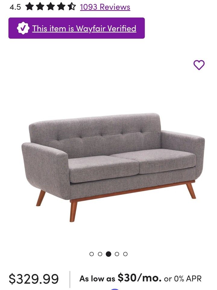 Mayfair Love Seat Cough Grey