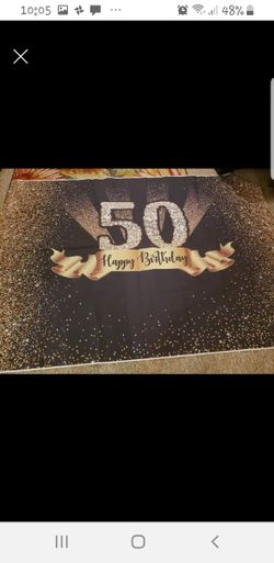 50 birthday 5 bye 7ft backdrop and cake topper