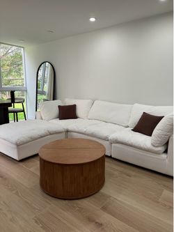 Modern Oak Fluted Coffee Table
