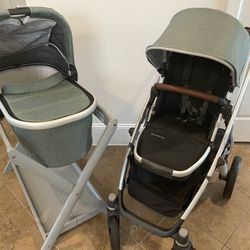 Uppababy Vista V2 Stroller Bassinet And Piggyback Board
