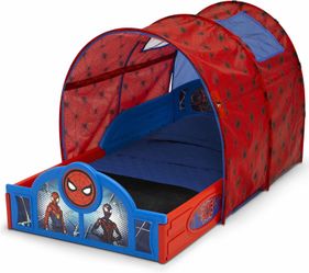 Spider-Man Sleep & Play Toddler Bed Tent Delta Children Crib Mattress Size