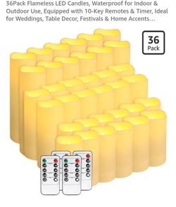 NEW 36PACK FLAMELESS LED CANDLES WATERPROOF