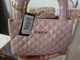 Bebe Quilted Mini Satchel Bag Pink