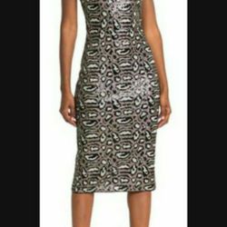 Rachel Roy Size 14 Formal Dress Snake Print Sequin 