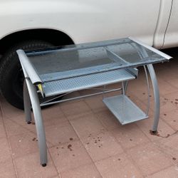 Student Glass Top PC Desk 