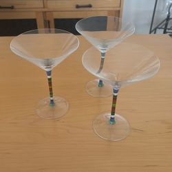 6 Pieces Glass Martini Glassware 