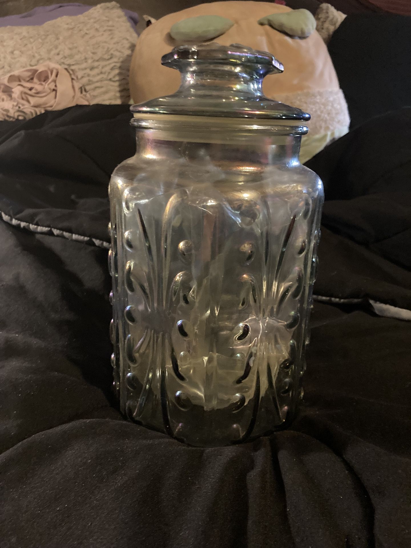 Carnival Glass Cookie Jar