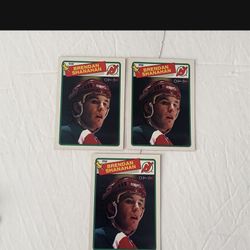 (3) 1988-89 OPC Brendan Shanahan Rookie NJ Devils O-Pee-Chee Hockey Cards 