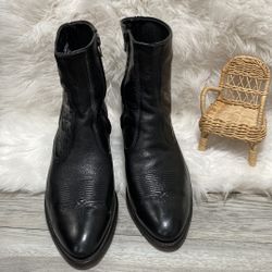 Vintage Dan Post Men's Boot Black  leather Short Calf Size 11 D 
