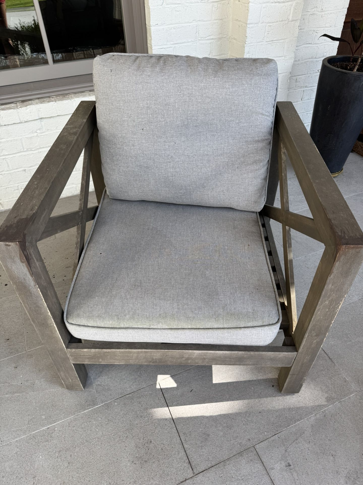 Set Of Two Outdoor Chairs With Cushions