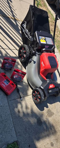 Milwaukee M18 Cordless Lawn Mower with Batteries and Charger