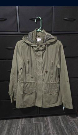 Olive Green Hooded Utility Jacket