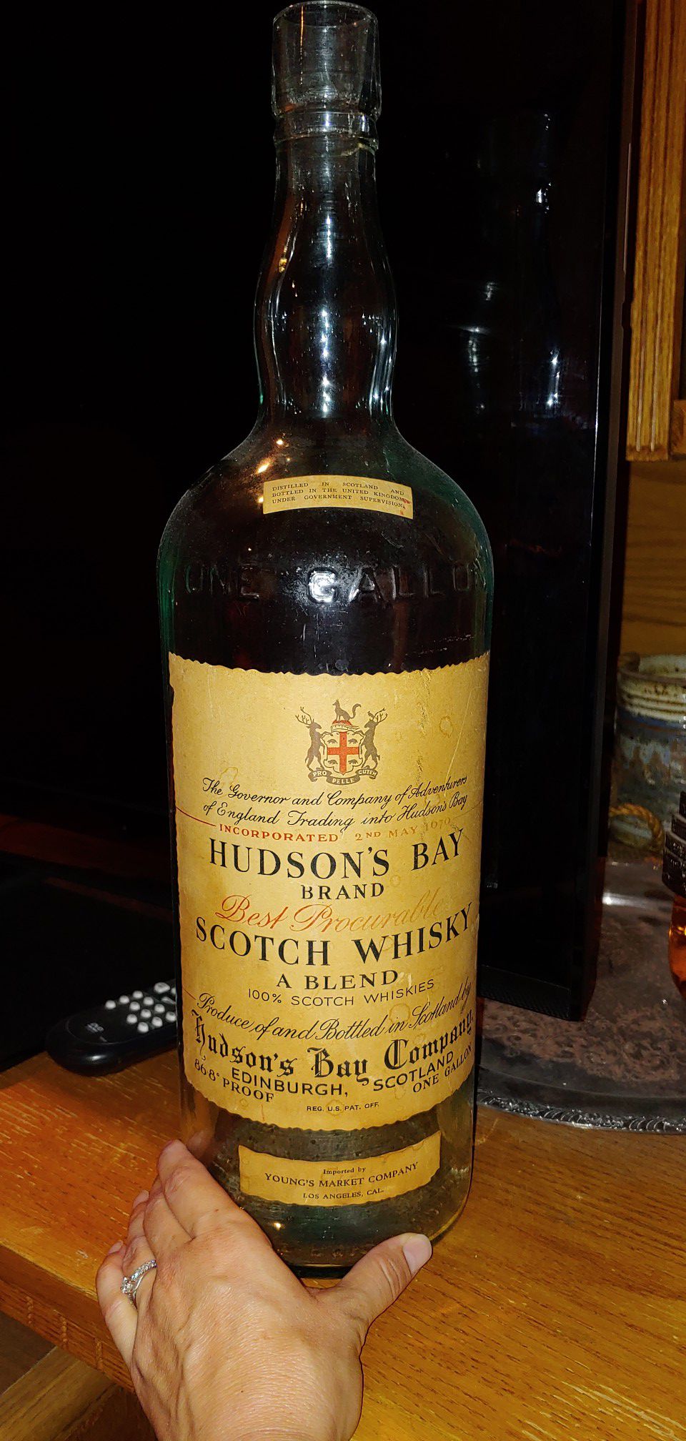 Hudson's Bay brand Scotch whiskey bottle antique