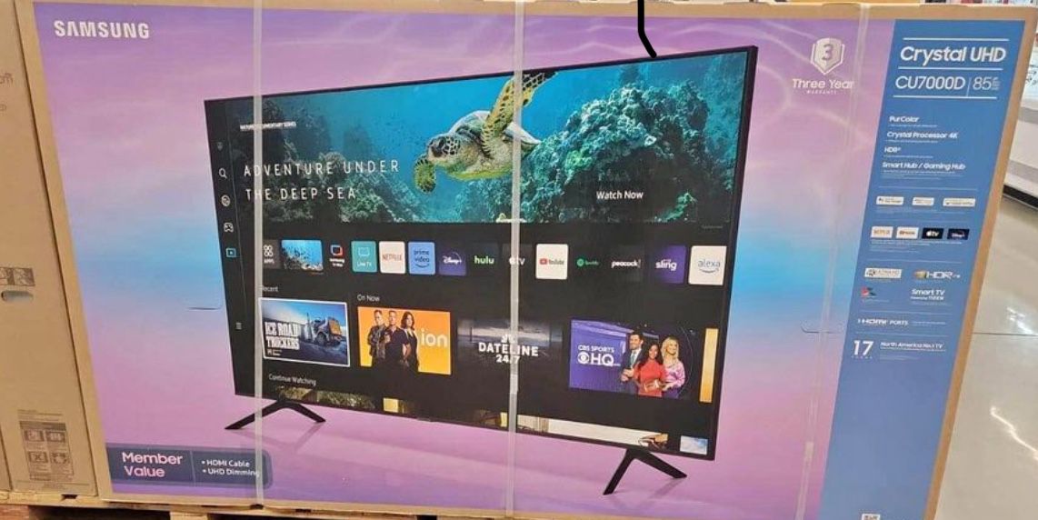 85”Samsung Cu7000 4K Smart Tv