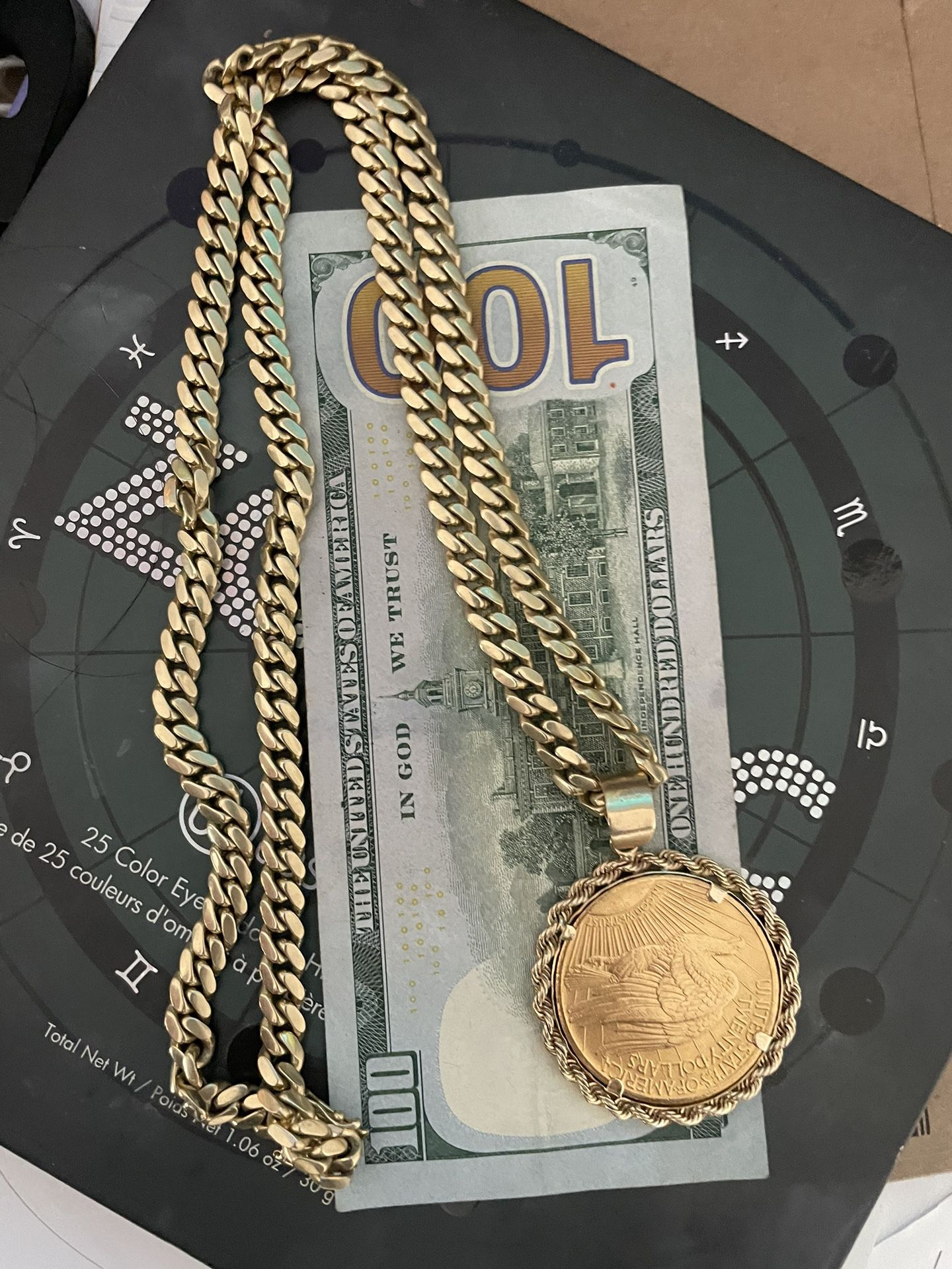 Centenario & Solid Gold Chain