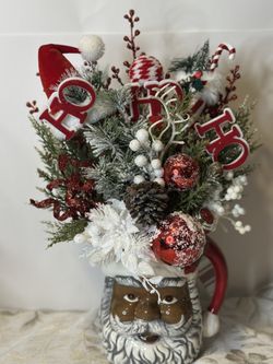 Festive Santa Mug Christmas Arrangement – “Ho Ho Ho” Holiday