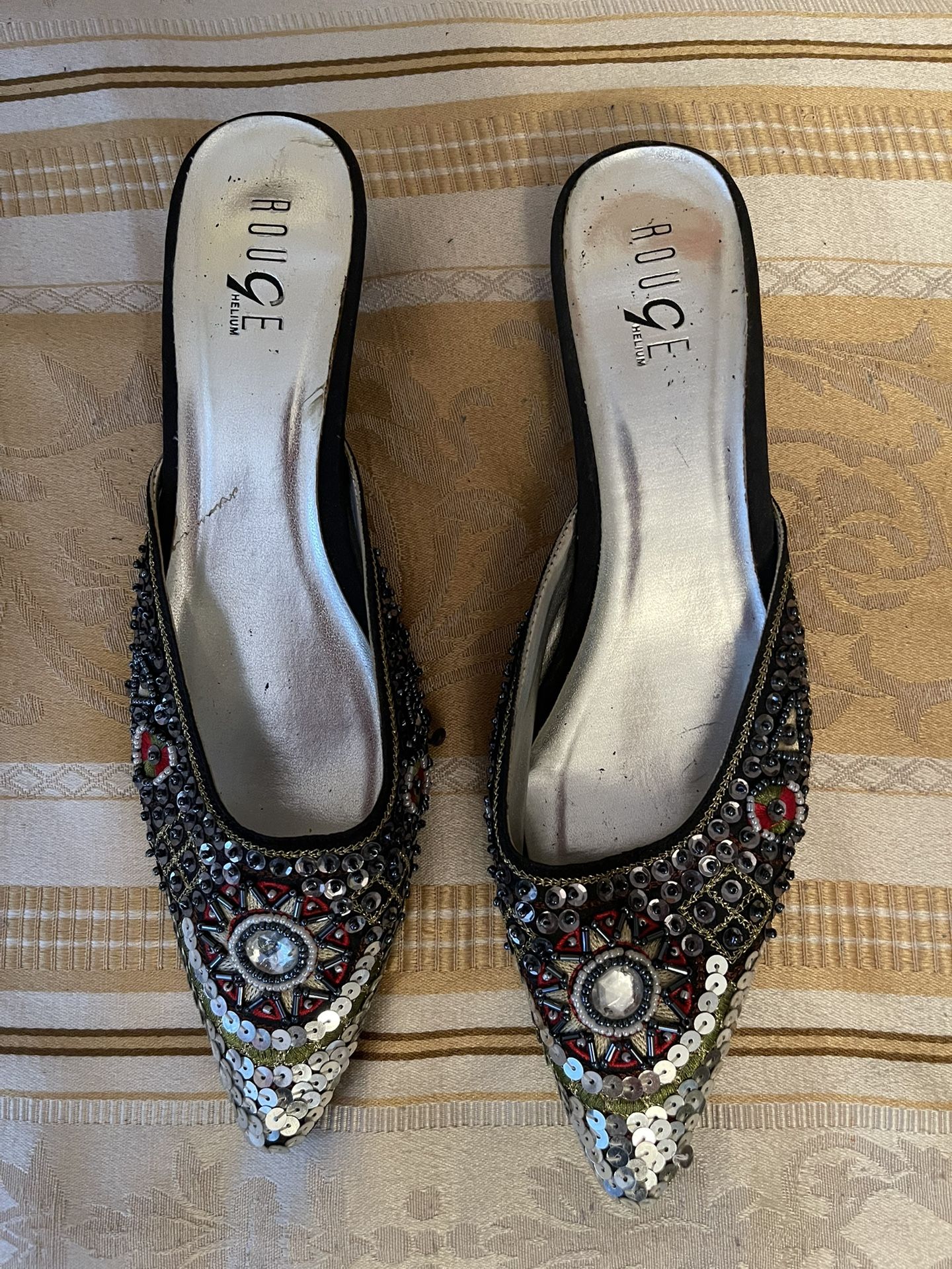 Rouge Helium Embellished Mules Size 6