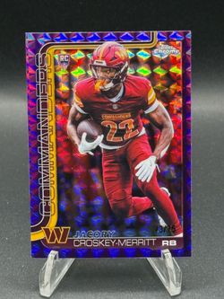 2025 Topps Chrome Purple Geometric #387 Jacory Croskey-Merritt RC #/75