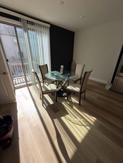 Round Glass Dining Table with 4 Chairs