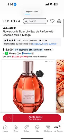 Viktor&Rolf  Flowerbomb Tiger Lily Eau de Parfum with Coconut Milk & Mango