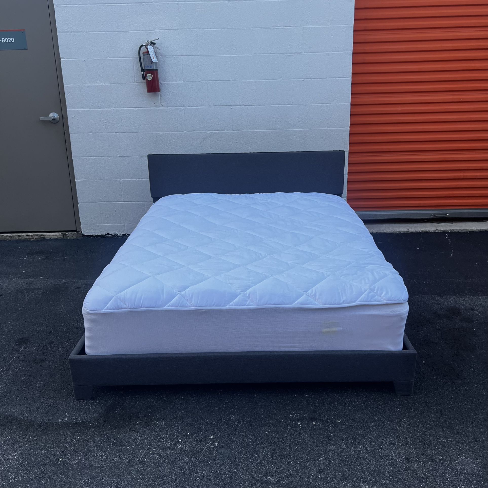 Queen Size Bed Frame With Mattress/ Delivery Available**