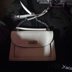 STEVE MADDEN WHITE LEATHER PURSE 