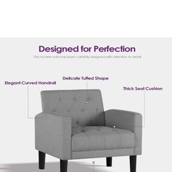 Single Indoor Sofa, Light Grey, Brand New 