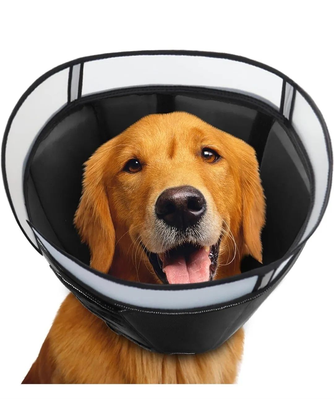 INKZOO Dog Cone Collar for After Surgery, Black/Blue