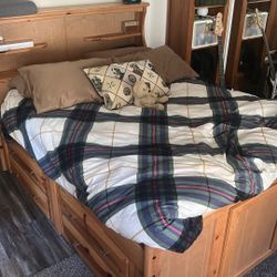 Full Bed Frame With 8 Storage Drawer