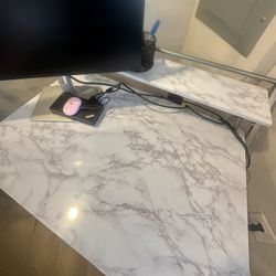 Marble Print Fold Up Desk 