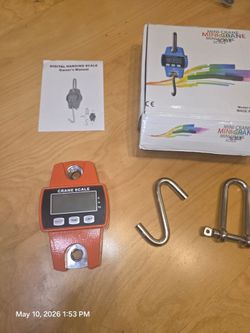 300KG 660LBS Mini Digital Hanging Scale Crane Industrial Hook LCD Luggage Scale