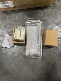 DREAMLINE SHOWER GLASS DOOR HINGE & HANDLE BRUSHED NICKEL