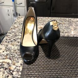 Black open toe Michael Kors 5 inch heels