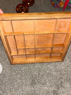 Wooden Wall Display Shelf with Compartments