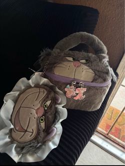 Disney Store 2025 Plush Cinderella Lucifer Jack Gus Vanity Pouch