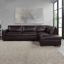 THOMASVILLE ARTESIA 2-PIECE LEATHER SECTIONAL