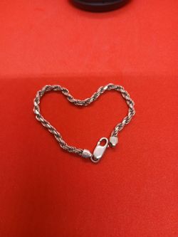 Sterling Silver Rope Chain Bracelet