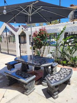 Mesa de cemento y ceramica para 8 personas super vonita