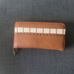 Women’s Wallet Brown Leather With Zipper 