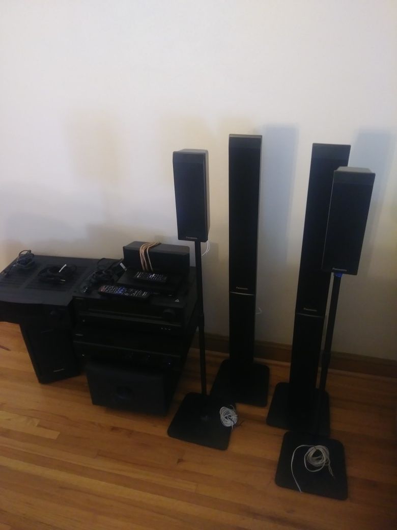 Home audio, surround sound system, receivers, subs, blu ray player