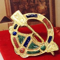 #2283, ANTIQUE CELTIC TARA ENAMEL BROOCH