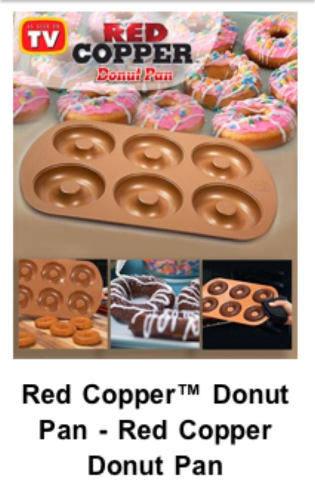 Red copper donut pan