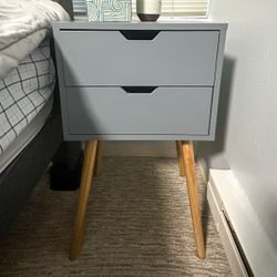 Modern Gray Nightstands (2 Pieces)